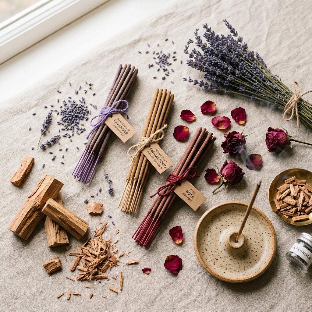 calming incense scents like lavender and sandalwood