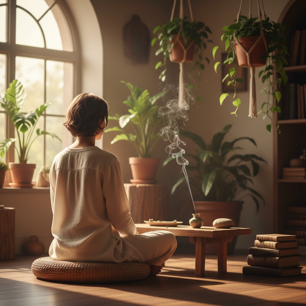 Daily mindfulness incense ritual