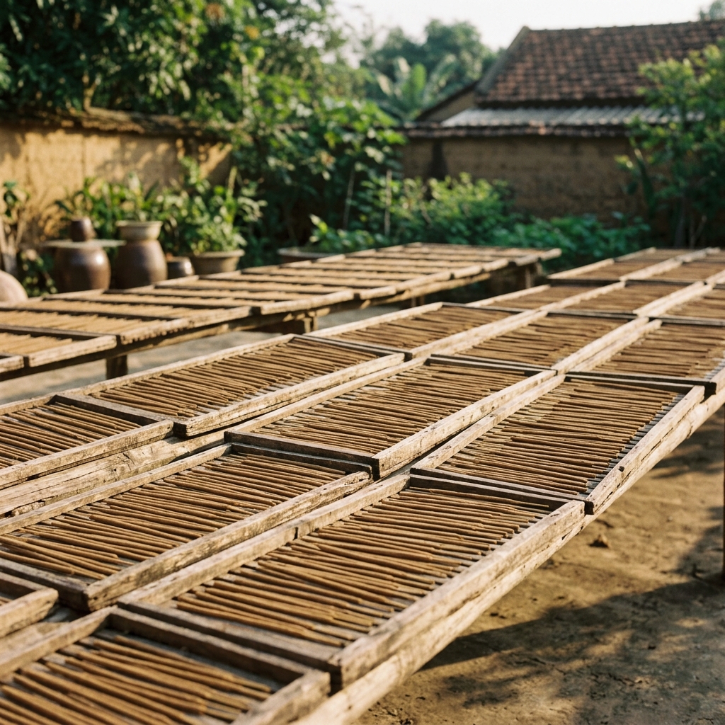 Incense sticks drying process — natural method