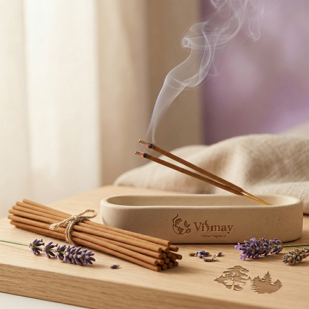 Lavender incense with soft floral fragrance for relaxation and sleep