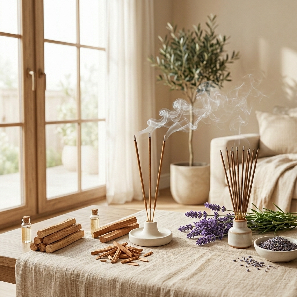 Sandalwood and lavender incense — comparing warm woody and soft floral fragrances for everyday rituals at home, Vismay