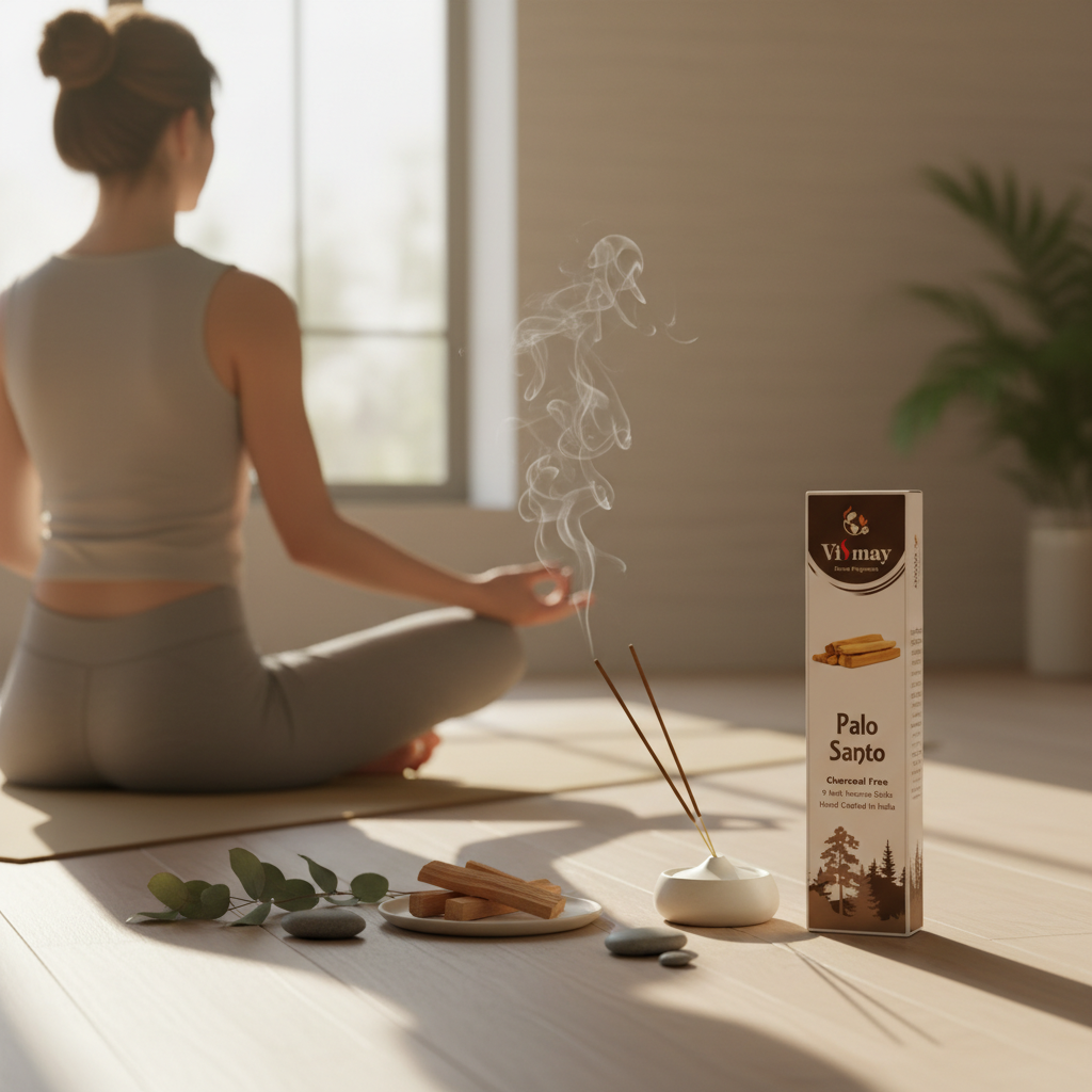 Palo Santo incense sticks burning with a warm woody fragrance for meditation, grounding, and everyday rituals.