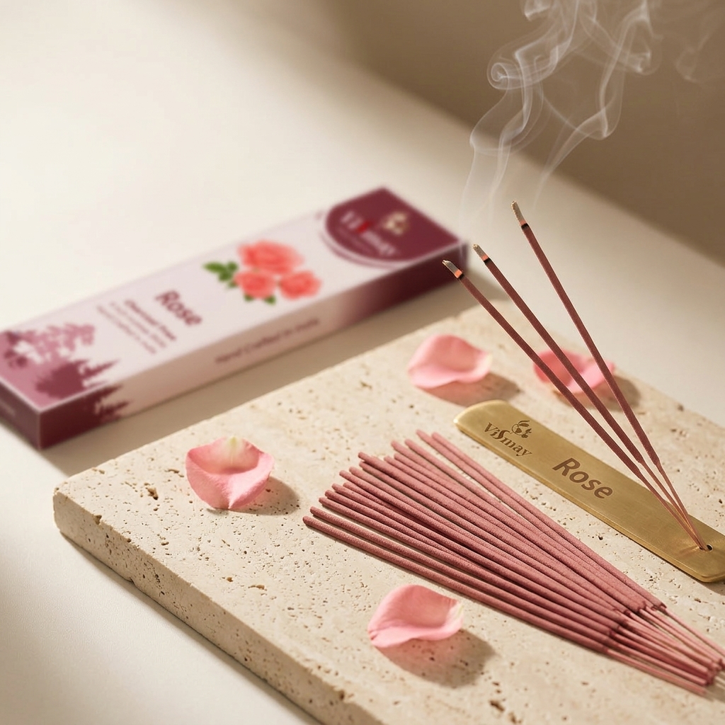 Featured: Rose incense sticks with soft floral fragrance for home and relaxation
