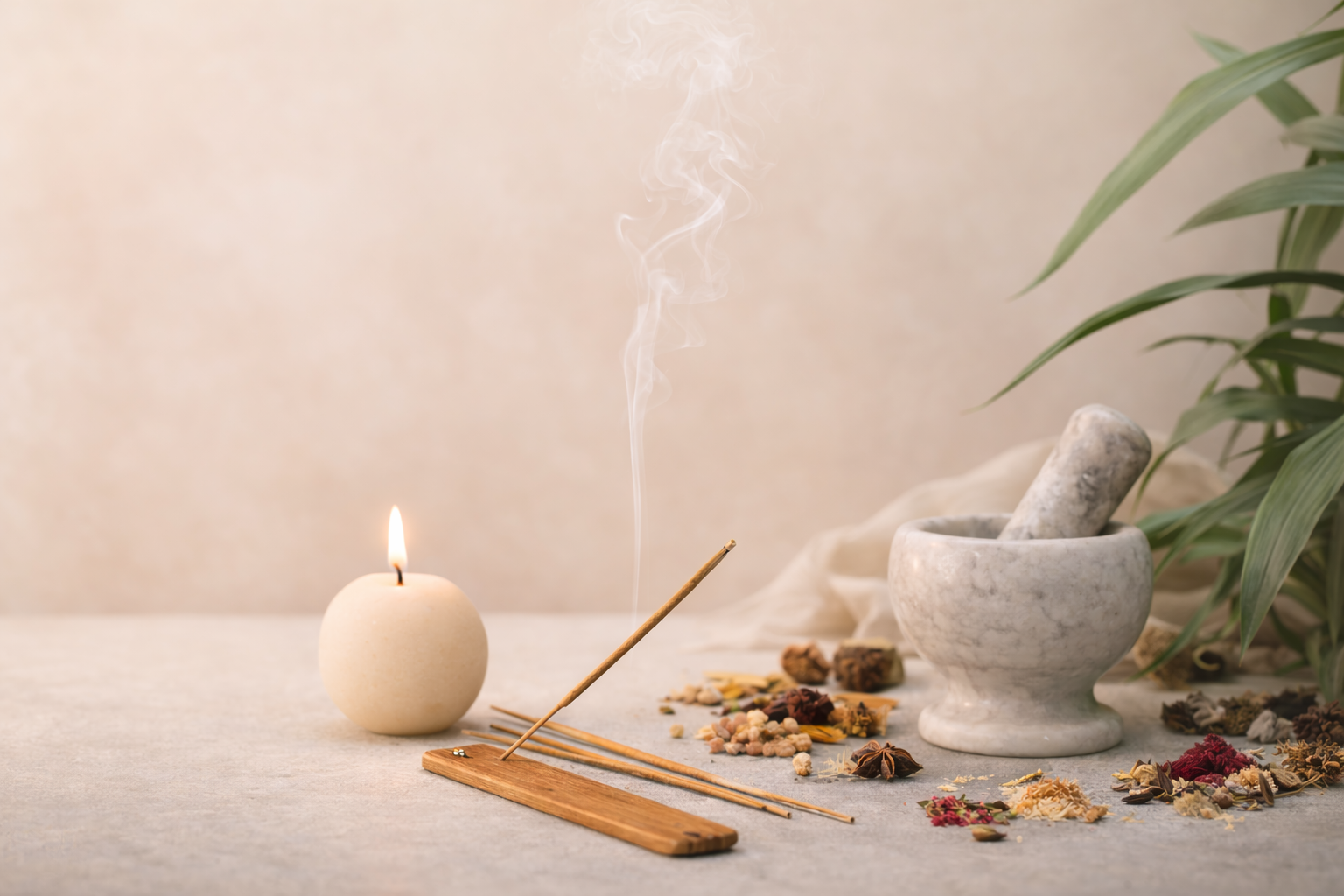 Vismay incense and natural elements