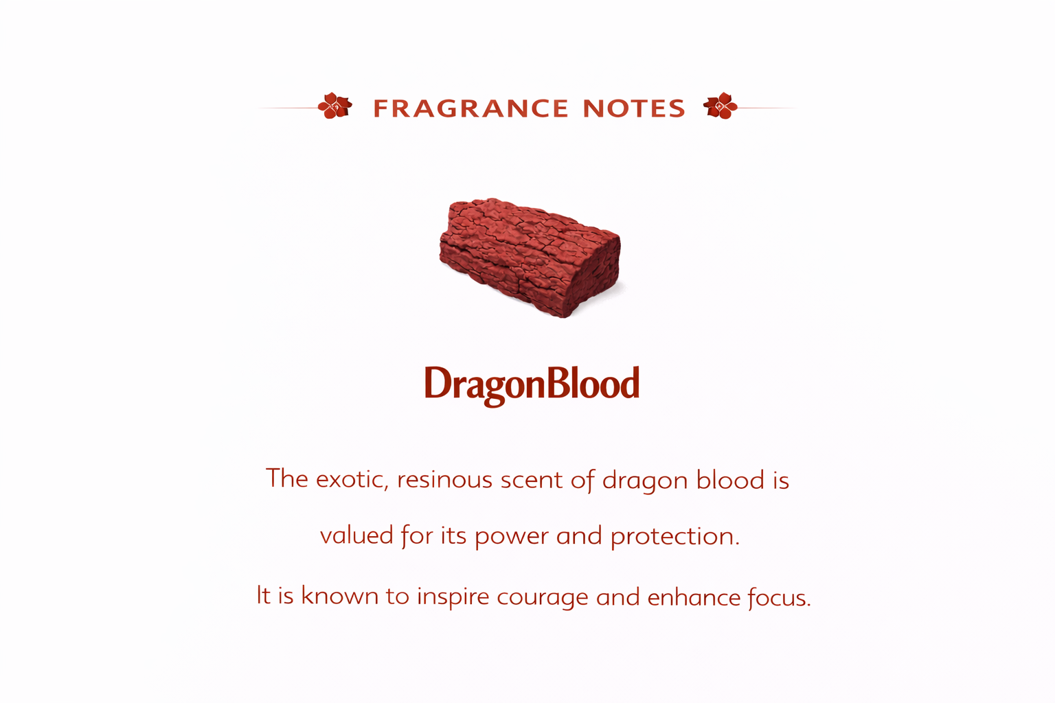 Dragon's blood incense fragrance notes — rich warm resinous scent profile