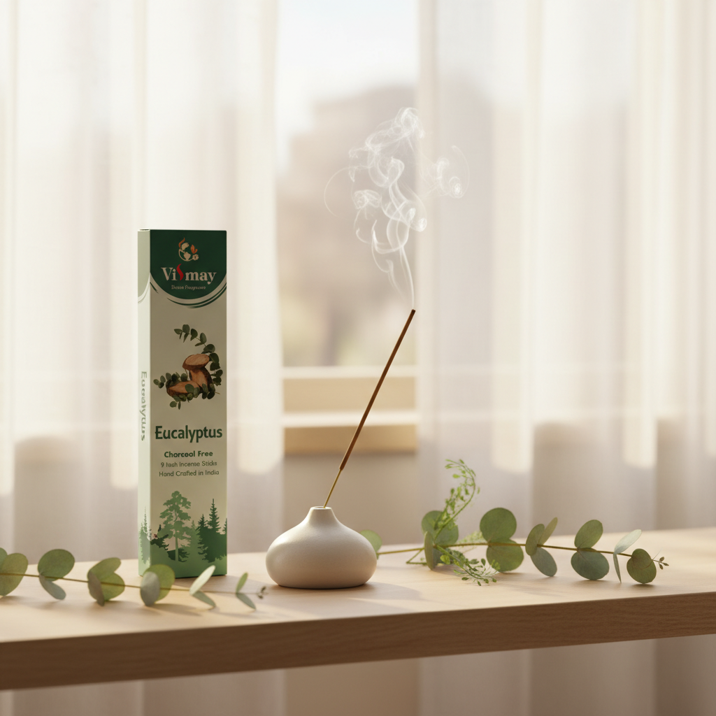 Eucalyptus incense sticks in morning light