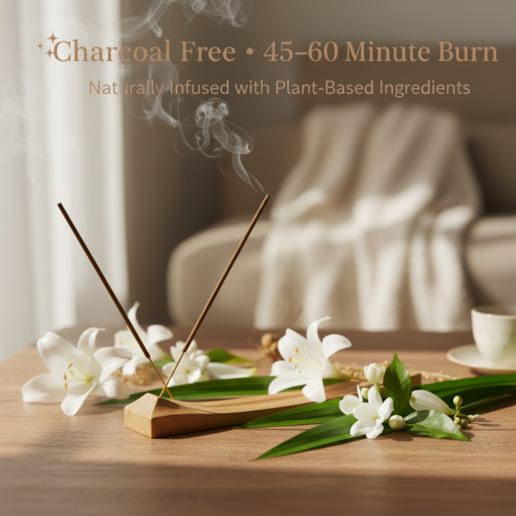 Charcoal-free Floral Garden combo incense — clean, balanced burn