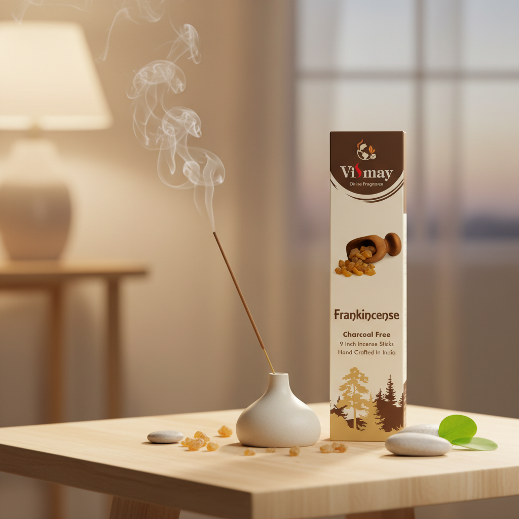 Frankincense incense sticks in evening setting