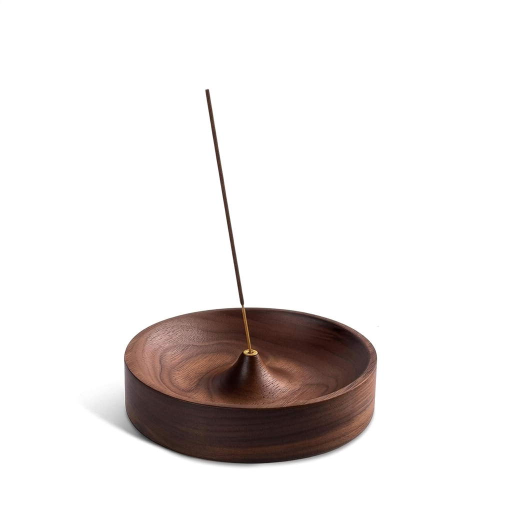 Wooden Brass Incense Holder