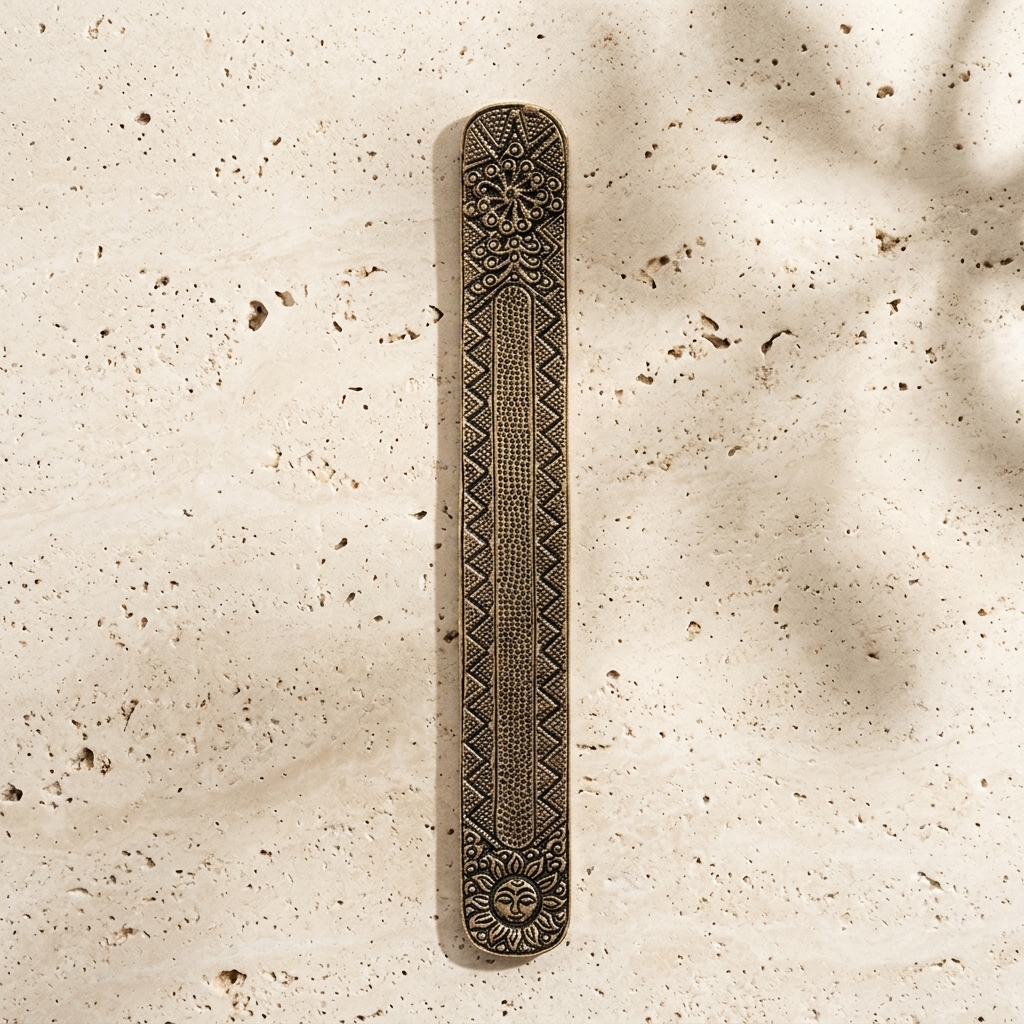 Solaris Metal Incense Holder — Gold lifestyle ritual view