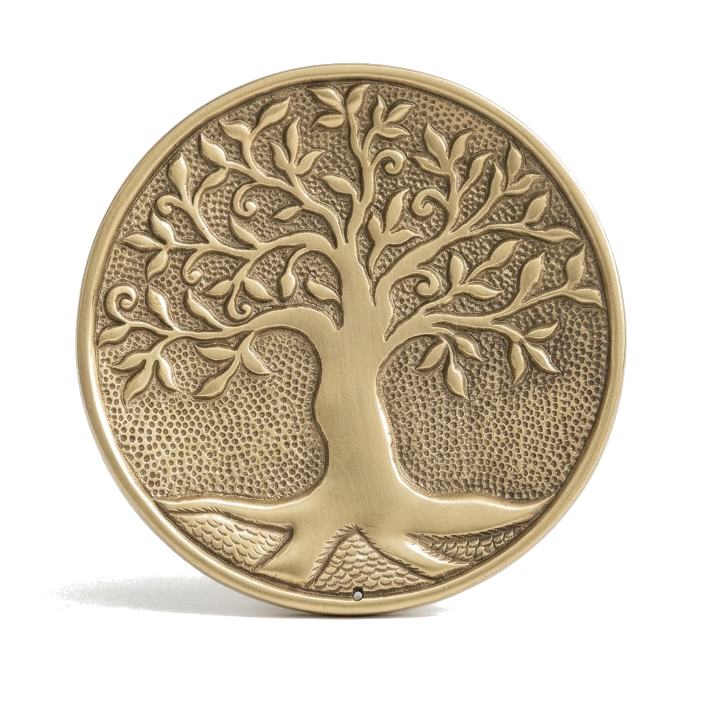 Tree of Life Metal Incense Holder (Gold)