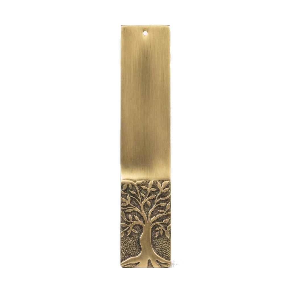 Tree of Life Metal Incense Holder (Long) — Gold main product view
