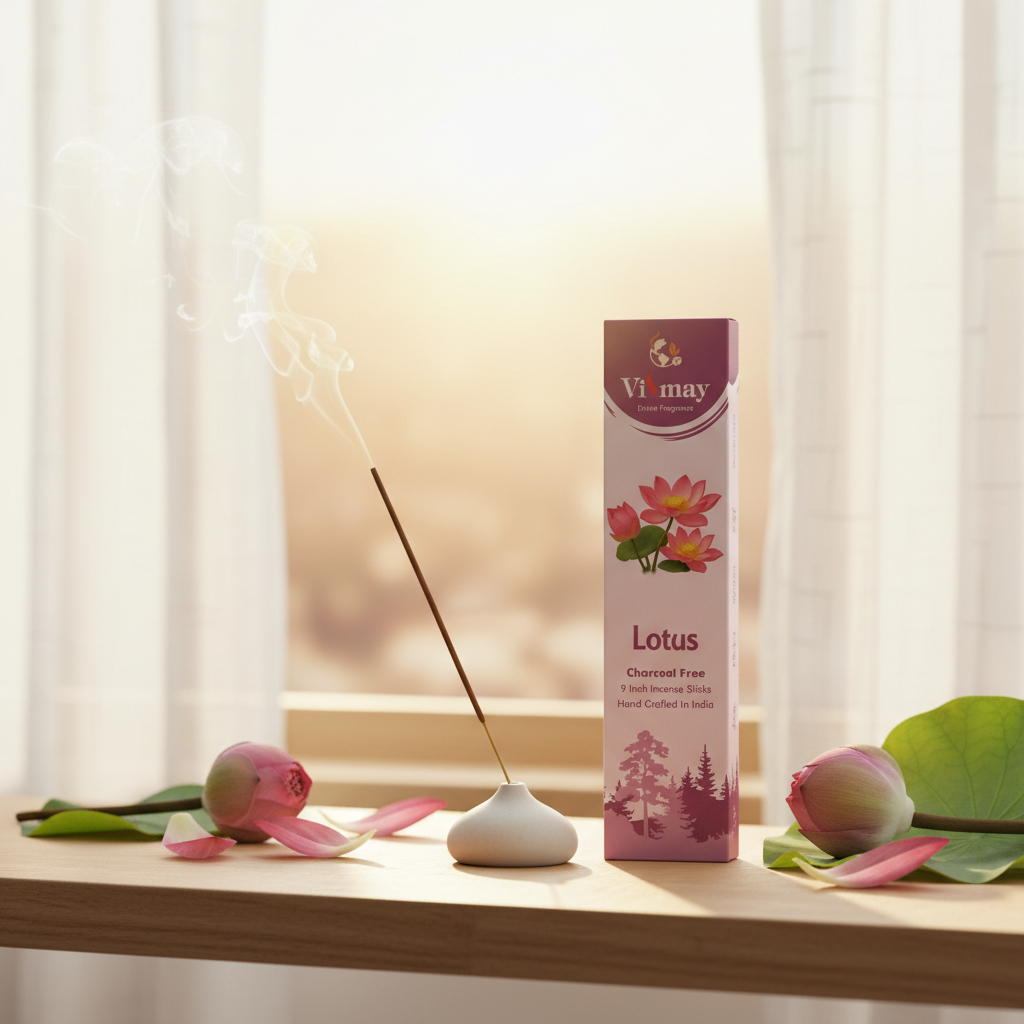 Lotus incense sticks in morning light