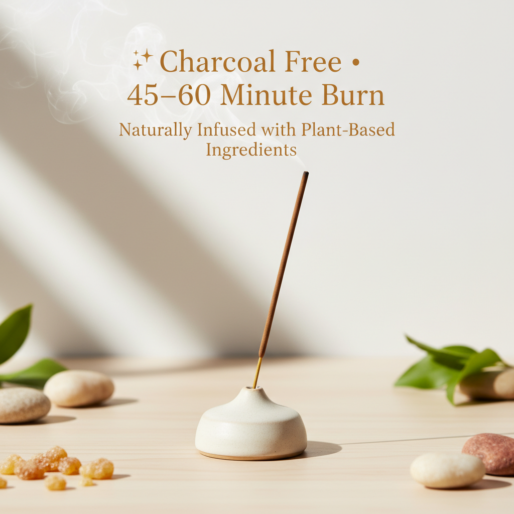 Charcoal-free myrrh incense sticks for a clean, gentle burn