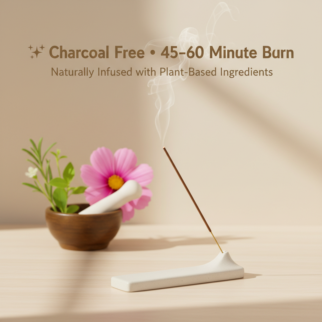 Charcoal-free natural incense sticks for a clean, gentle burn