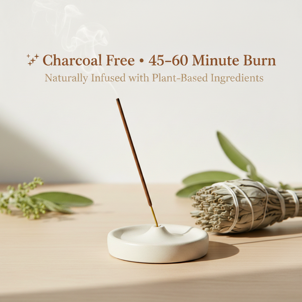 Charcoal-free sage incense sticks for a clean, gentle burn