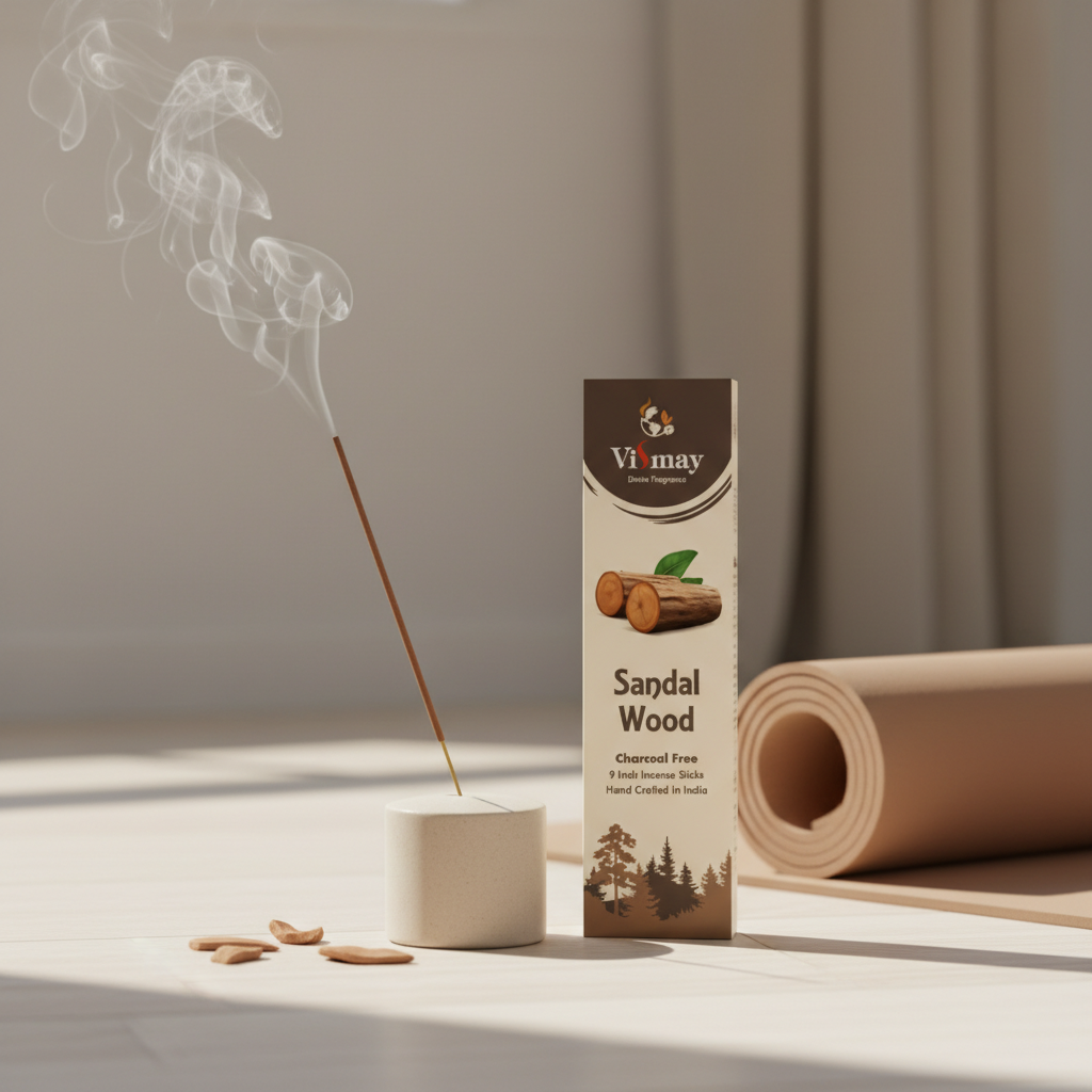 Sandalwood incense with yoga