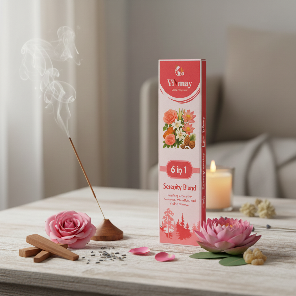 Serenity Blend incense sticks in a calm home — relaxation and everyday rituals